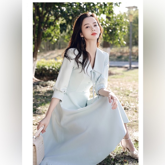 Fairy Long Sleeve Sky Blue Dress - Picture 6 of 11